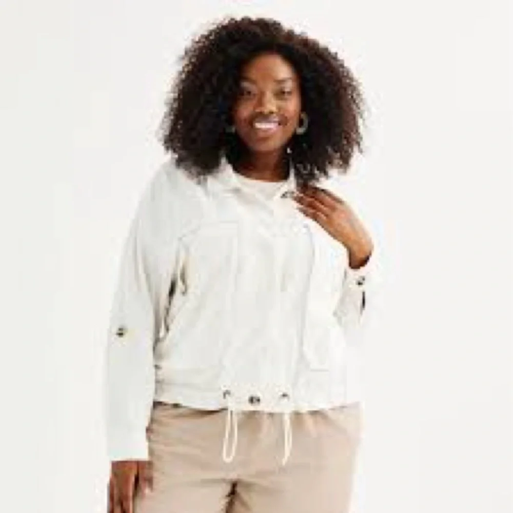 NWT Sonoma women’s plus size 3X polar beige lightweight Linen blend jacket coat